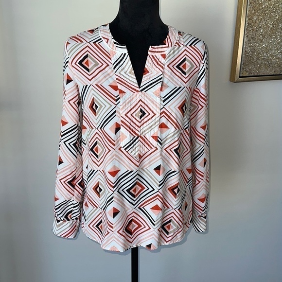 Tommy Hilfiger Geometric Pattern Blouse - Picture 1 of 12